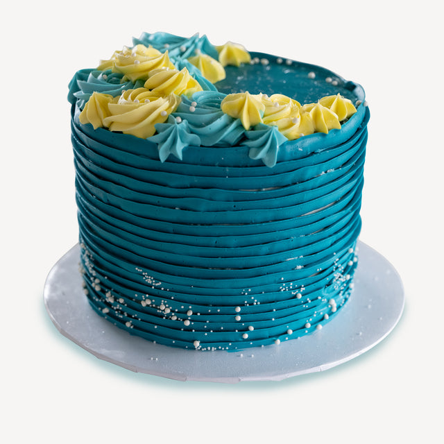 Online Cake Order - Blue Tight Linen #20Texture