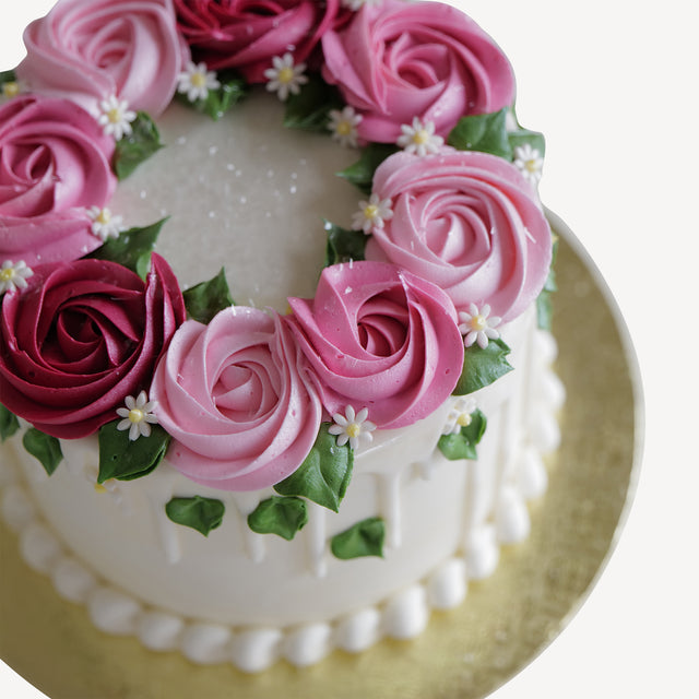 Online Cake  Order - Rose Drip Cake #109Featured