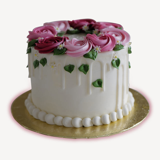 Online Cake  Order - Rose Drip Cake #109Featured