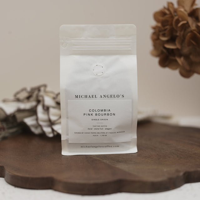 Michael Angelo's Colombia Pink Bourbon coffee bag, view 3
