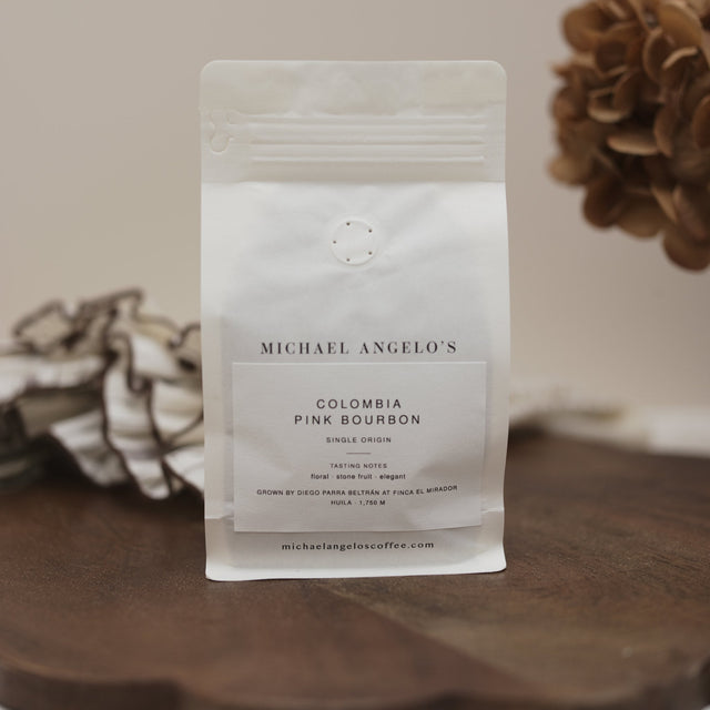 Michael Angelo's Colombia Pink Bourbon coffee bag, view 4