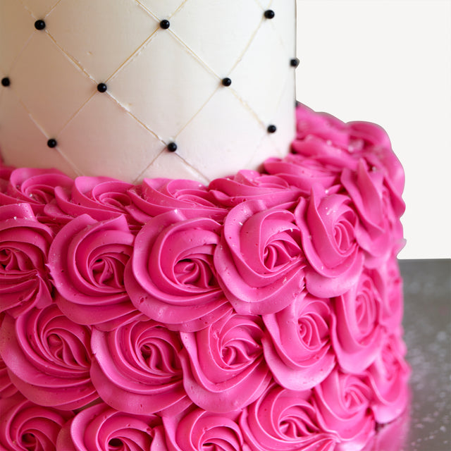 Online Cake Order - Pink Rose Cake #12Texture