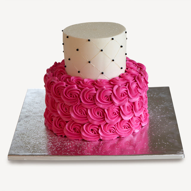 Online Cake Order - Pink Rose Cake #12Texture