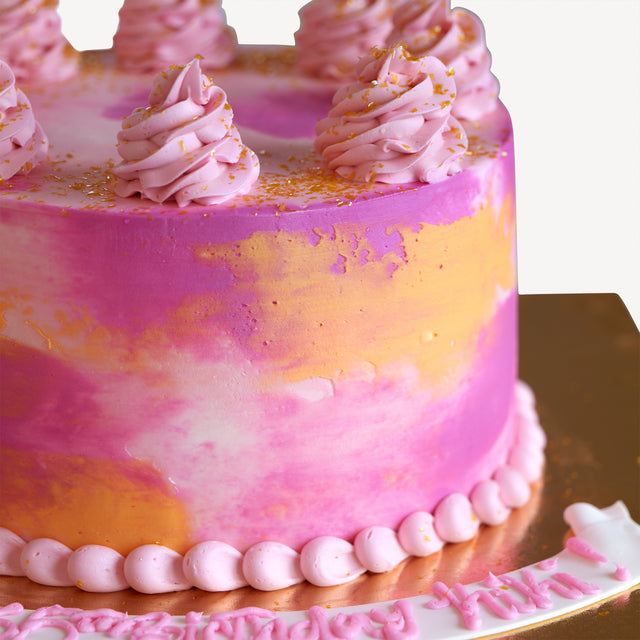 Online Cake Order - Pink and Gold #7Texture