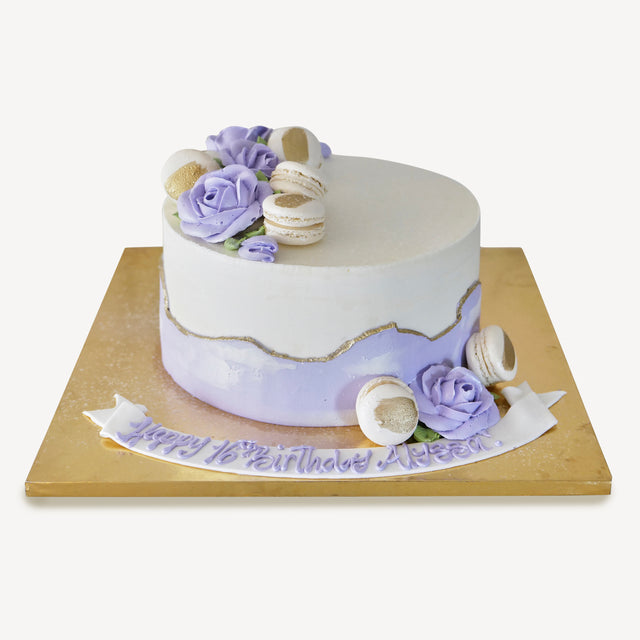 Online Cake Order - Purple Macaron #10Texture