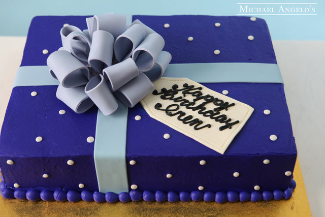 Blue with Dots Sheetcake #30Present
