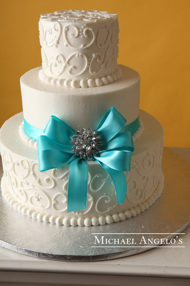 Teal Blue & Brooch #18Bow