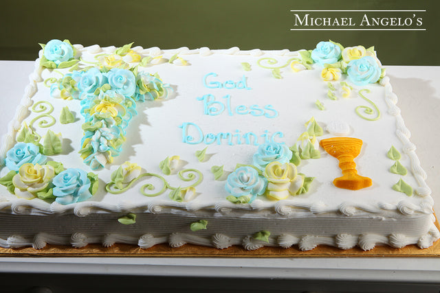 Chalice & Rosary Sheet Cake #94Religious