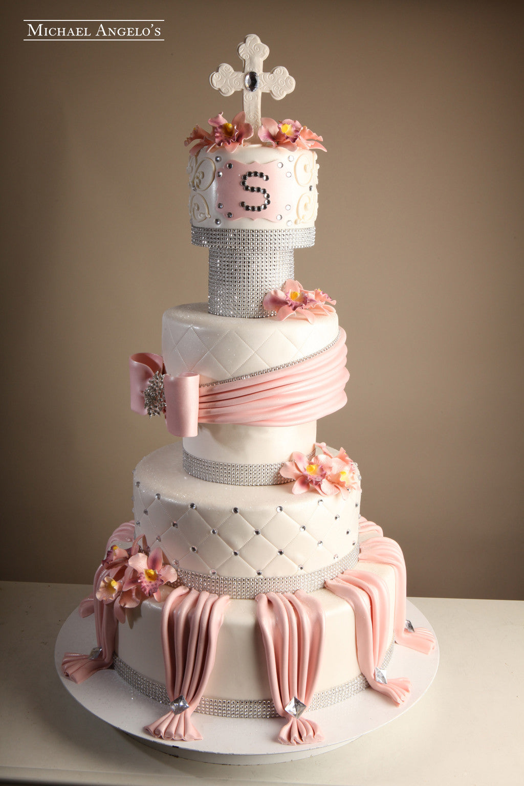 Wedding cake made with Walmart sheet cake, image size:1024x1536