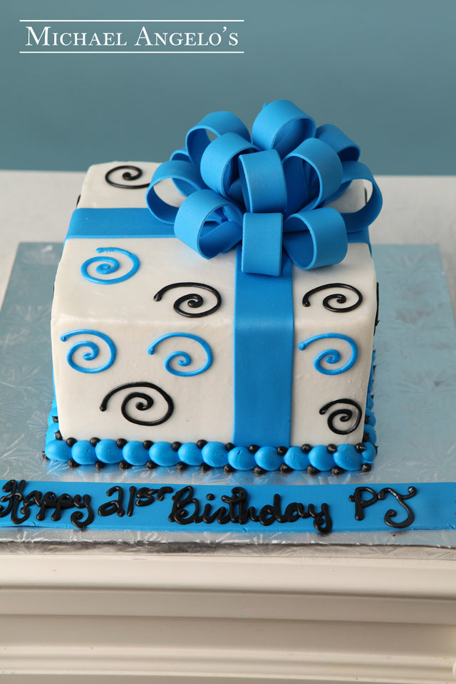 Blue Bow Square Present #20Present