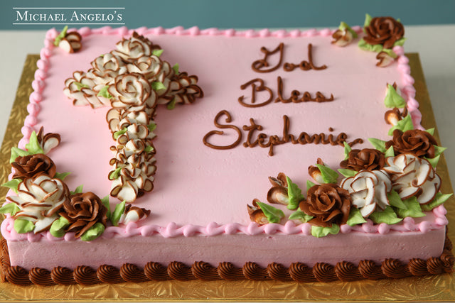 Pink & Brown Sheetcake #57Religious