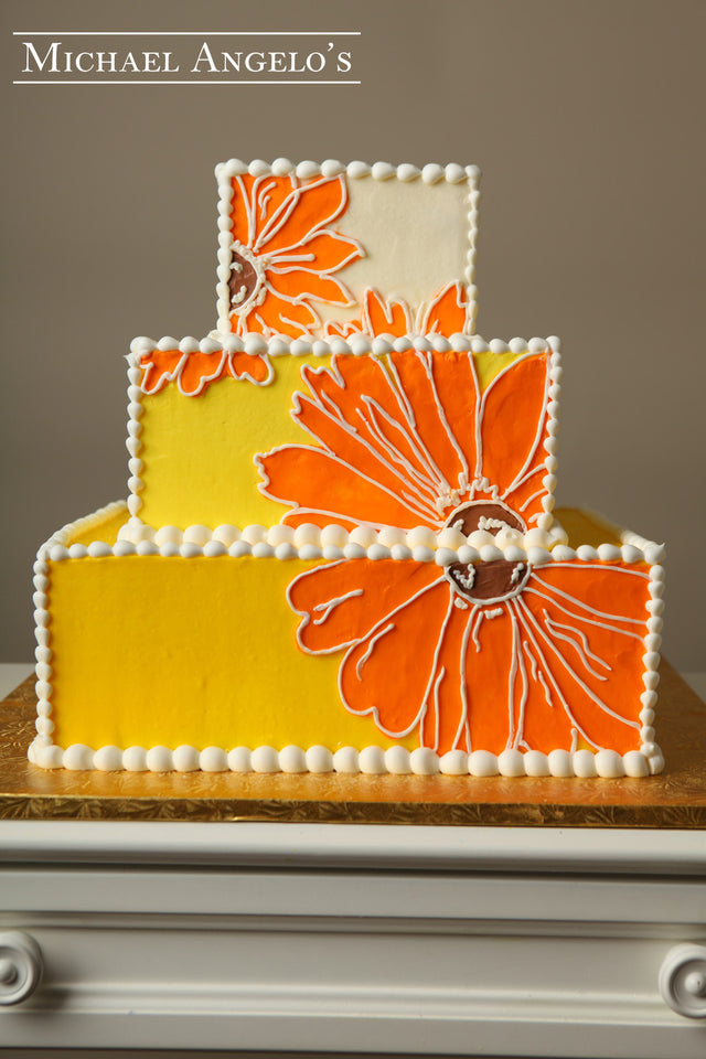 Artistic Flower in Orange #54Modern