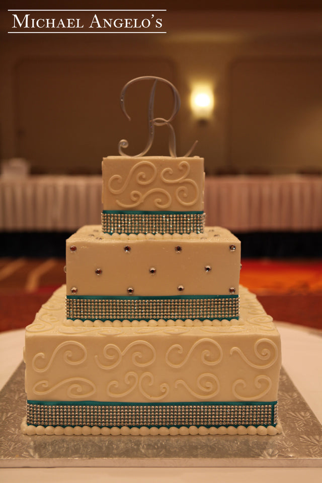 Teal & Gem Ribbon #16Gems