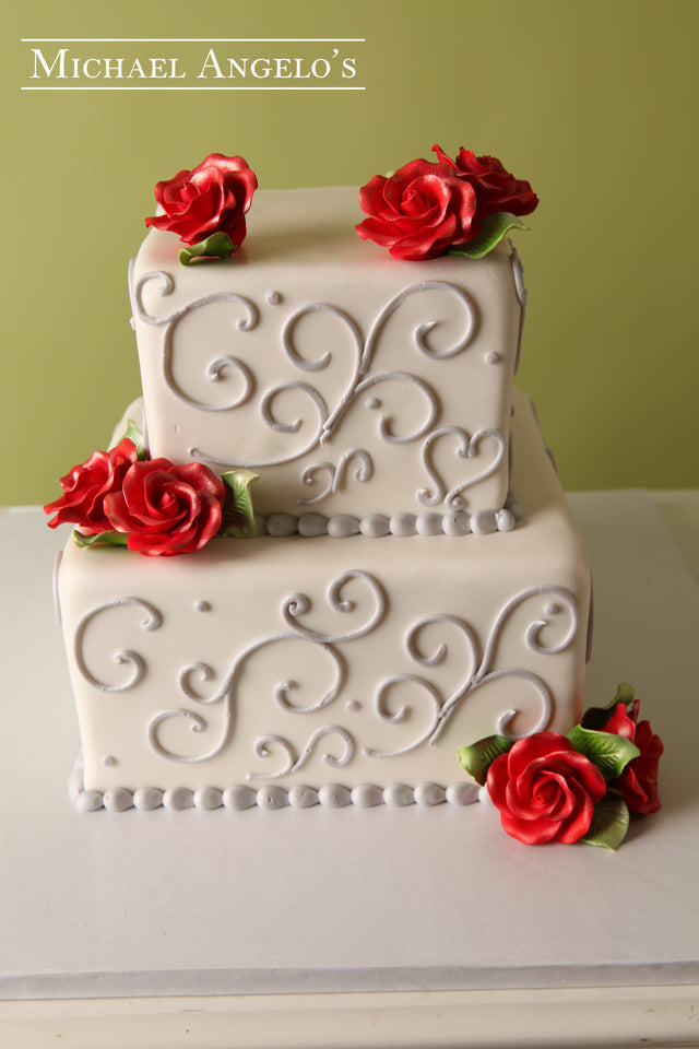 Red Roses & Swirls #7Classic