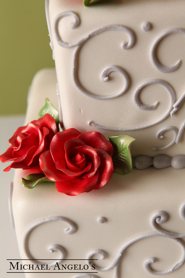 Red Roses & Swirls #7Classic