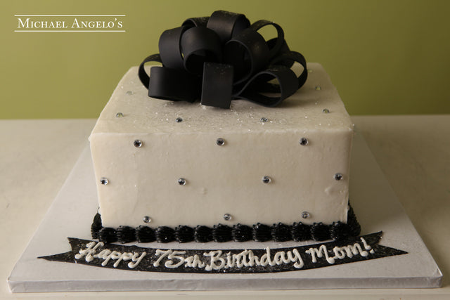 Black Ribbon with Gems Present #24Present