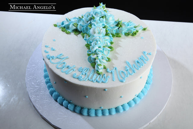 Blue Buttercream Cross #53Religious