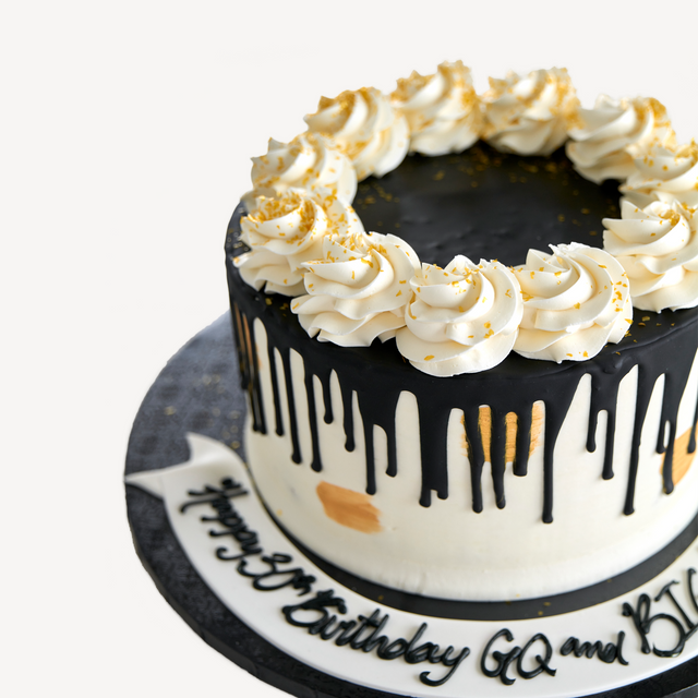Online Cake Order - Black Drip Cake #259Milestone
