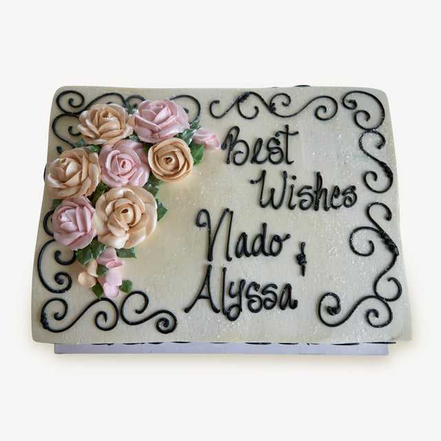 Online Cake Order - Black Swirls Sheet Cake #132Bridal