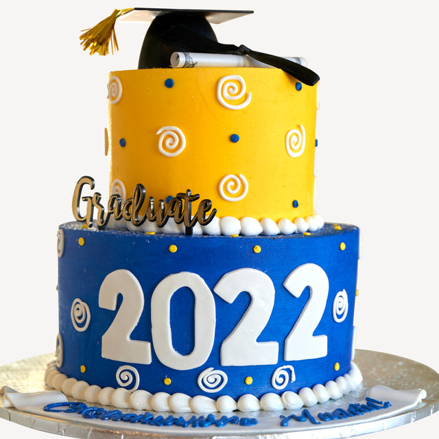 Online Cake Order - Graduate Swirl Cake #25Graduation