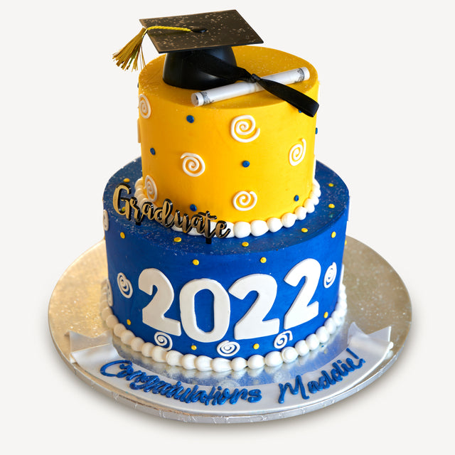 Online Cake Order - Graduate Swirl Cake #25Graduation