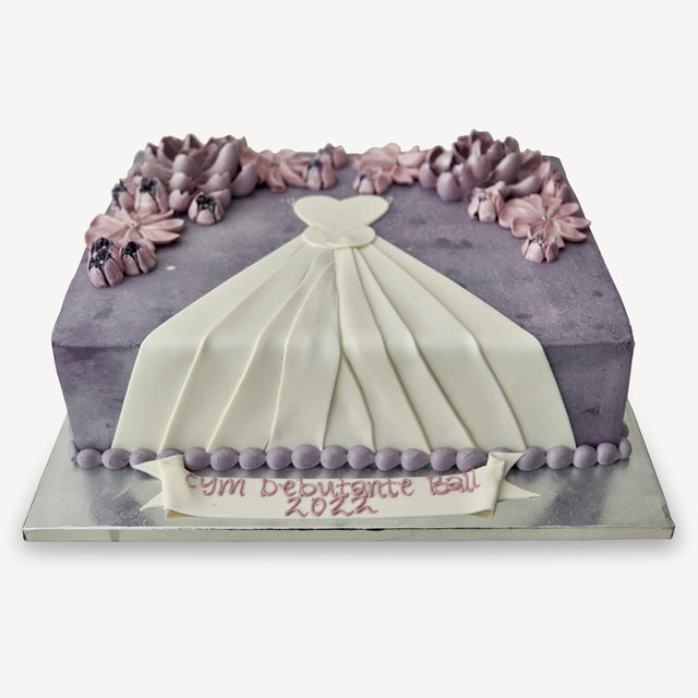 Online Cake Order - Dress and Flowers Sheet Cake #133Bridal