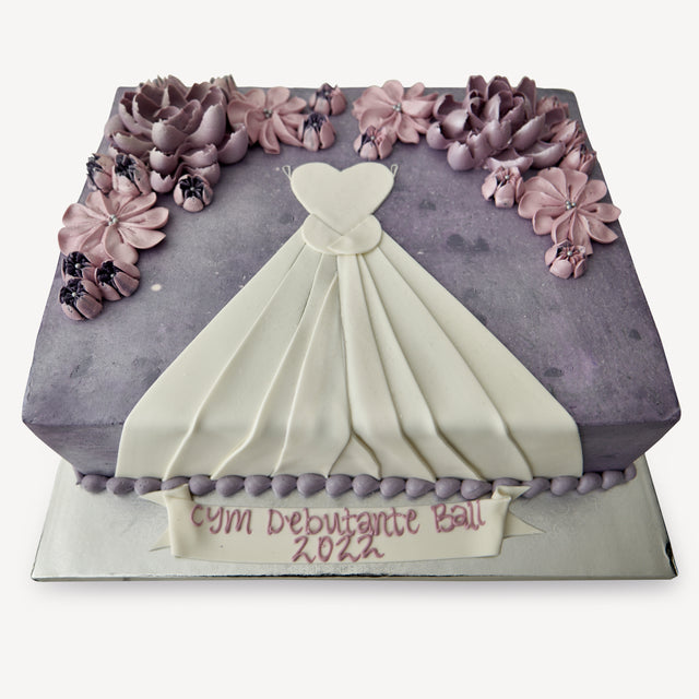 Online Cake Order - Dress and Flowers Sheet Cake #133Bridal