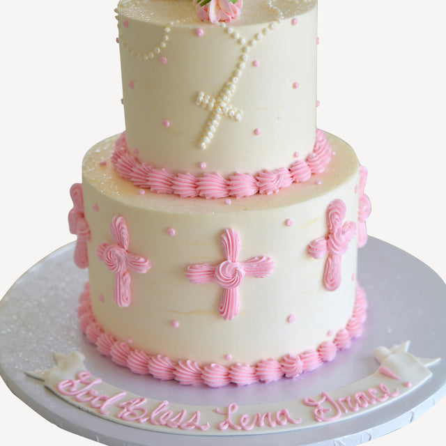 Online Cake Order - Pink Cross #43Religious