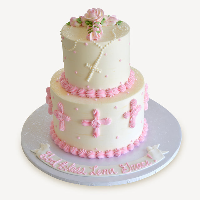 Online Cake Order - Pink Cross #43Religious