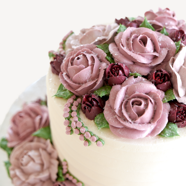 Online Cake Order - Mauve Roses #1SeasonalFlowers