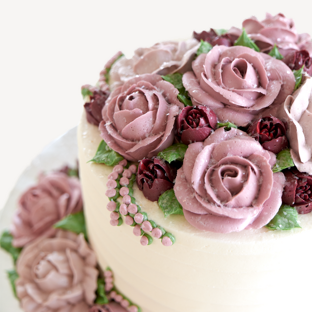 Online Cake Order - Purple Roses #1SeasonalFlowers