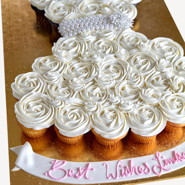 Online Cake Order - Wedding Dress Shaped Cupcake Sheet Cake #138Bridal