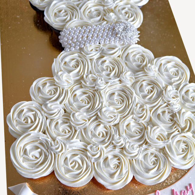 Online Cake Order - Wedding Dress Shaped Cupcake Sheet Cake #138Bridal