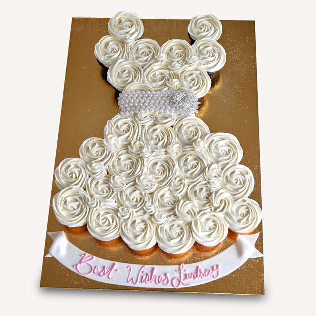 Online Cake Order - Wedding Dress Shaped Cupcake Sheet Cake #138Bridal