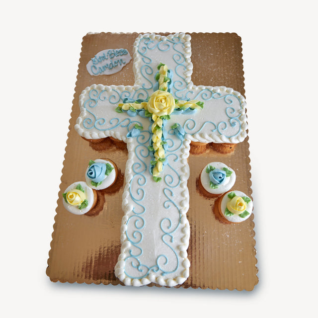 Online Cake Order - Cross Shaped Cupcake Sheet Cake #177Religious