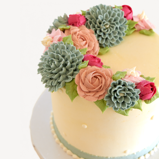 Online Cake Order - Roses and Dahlias #2SeasonalFlowers
