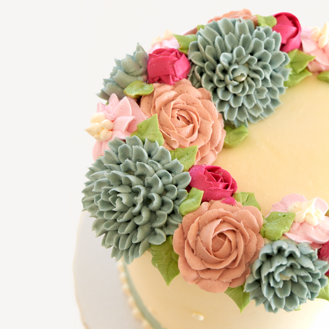 Online Cake Order - Roses and Dahlias #2SeasonalFlowers