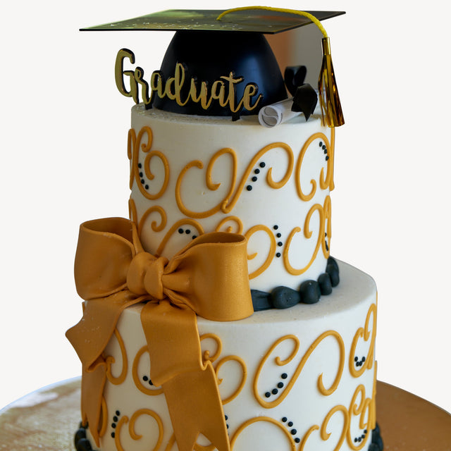 Online Cake Order - Two Tall Tier Graduation Cake #57Graduation