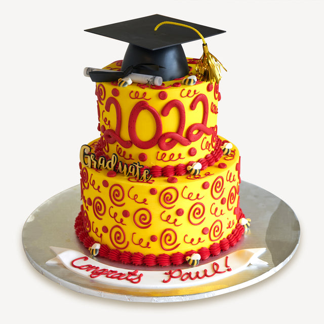 Online Cake Order - Two-Tier Bee Graduate Cake #115Graduation