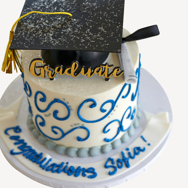 Online Cake Order - Graduation Swirls #117Graduation