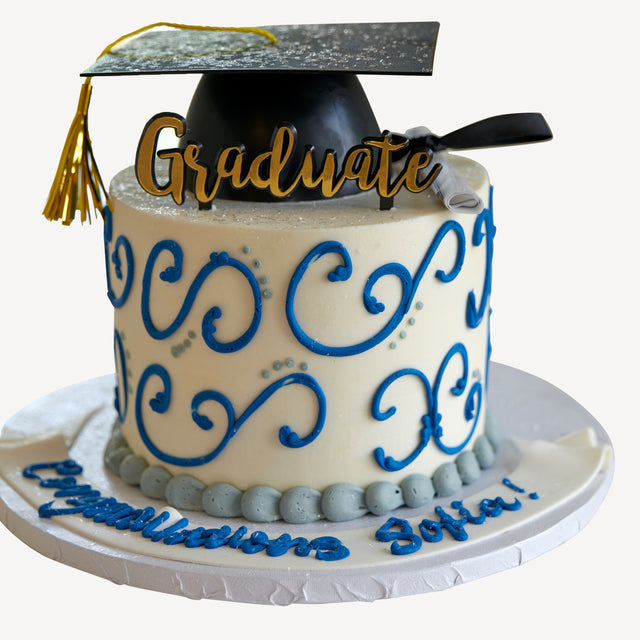 Online Cake Order - Graduation Swirls #117Graduation