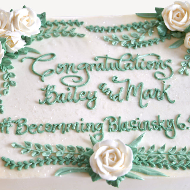 Online Cake Order - White Roses with Greenery #135Bridal