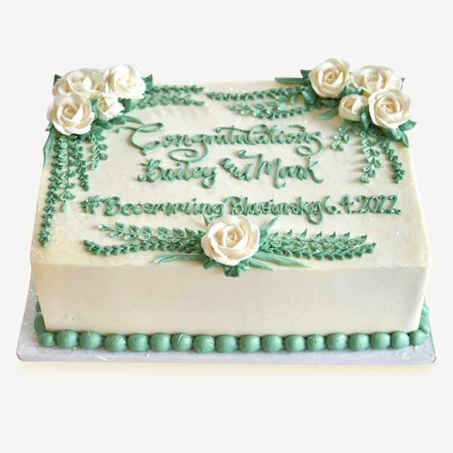 Online Cake Order - White Roses with Greenery #135Bridal