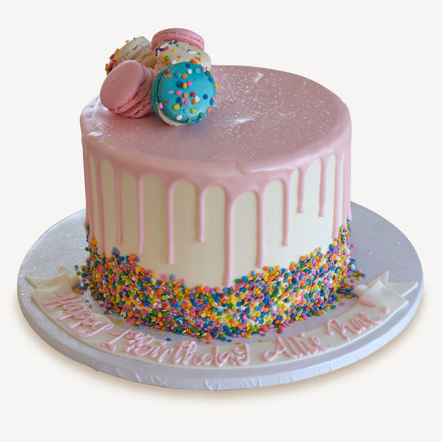 Online Cake Order - Macaron & Sprinkles Drip Cake #5Drip