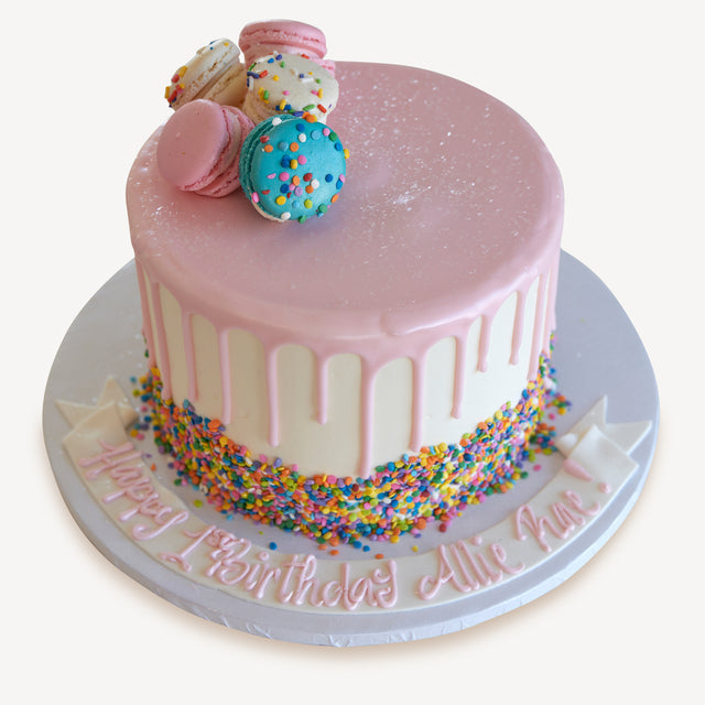 Online Cake Order - Macaron & Sprinkles Drip Cake #5Drip