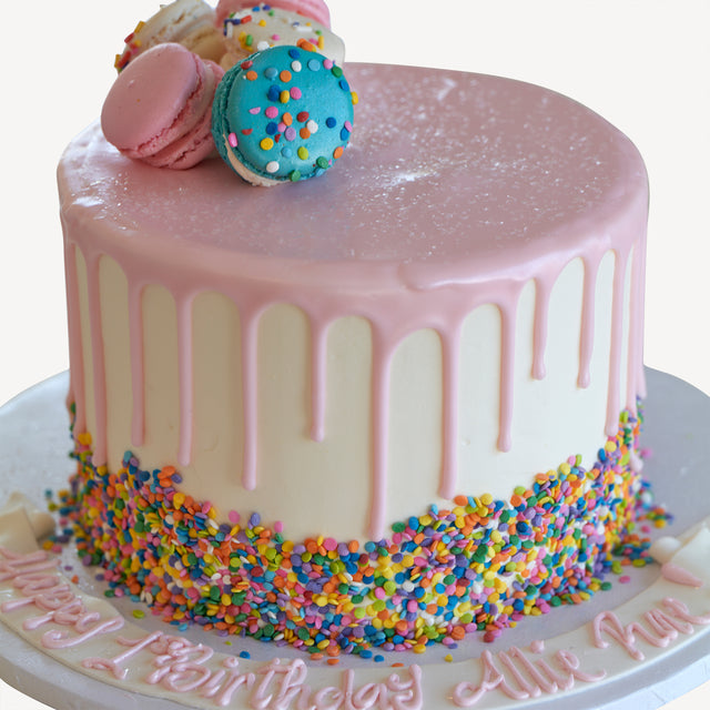 Online Cake Order - Macaron & Sprinkles Drip Cake #5Drip