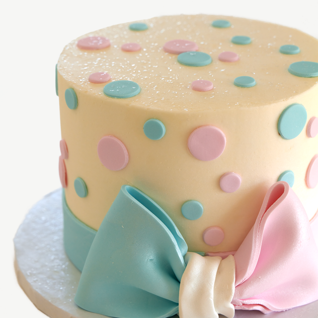 Online Cake Order - Pink and Blue Polka Dots #282Baby