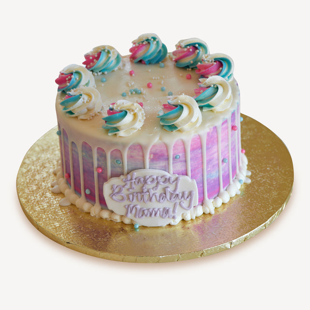 Online Cake Order - Pink, Purple, & Blue Drip Cake #7Drip