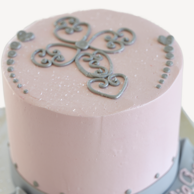 Online Cake Order - Gray Ornate Cross #163Religious