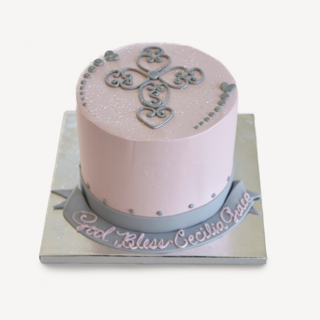 Online Cake Order - Gray Ornate Cross #163Religious